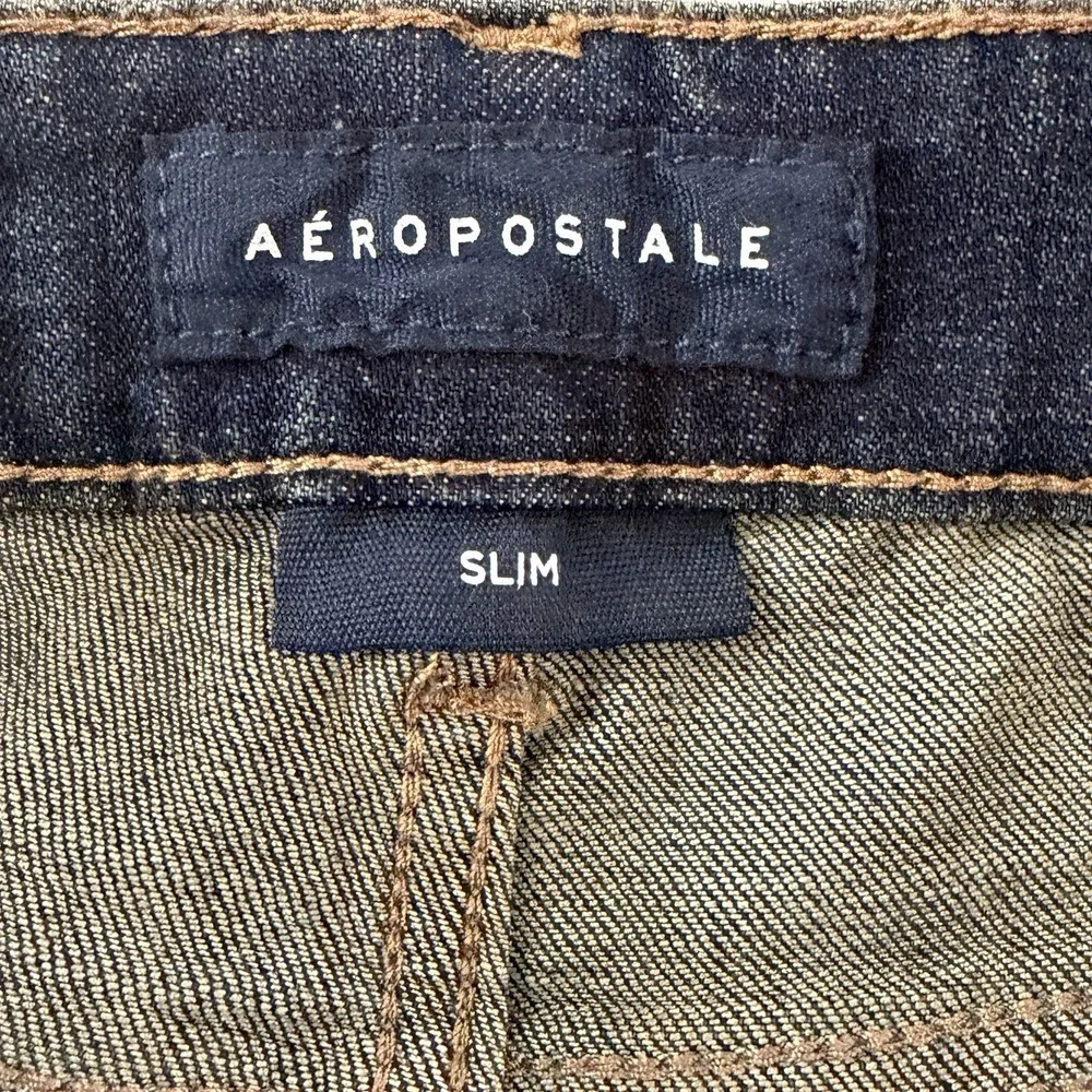 Aeropostale Men's Slim Jeans 28x32 Dark Wash Stretch Denim Modern Casual NWOT